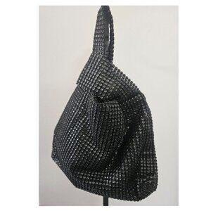 Afonie Women's Mesh Pouch Evening/Prom/Special Event Black Bag